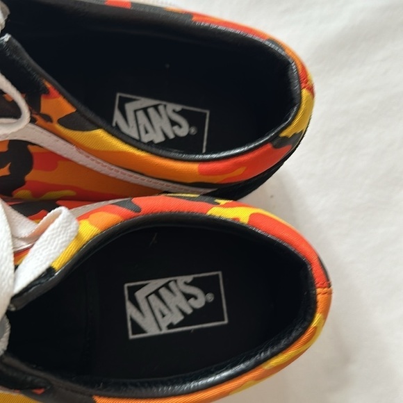 Vans Old Skool Camo Shoes Sneakers Orange Yellow Size 12 - Picture 12 of 14